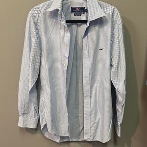 Vineyard Vines Men's Light Blue Checkered Shirt